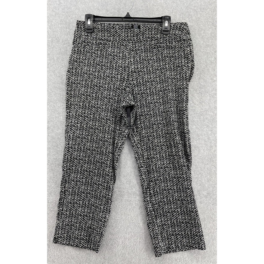 Hilary Radley women's Dress Capri pants Size Medium Black White Faux Pockets